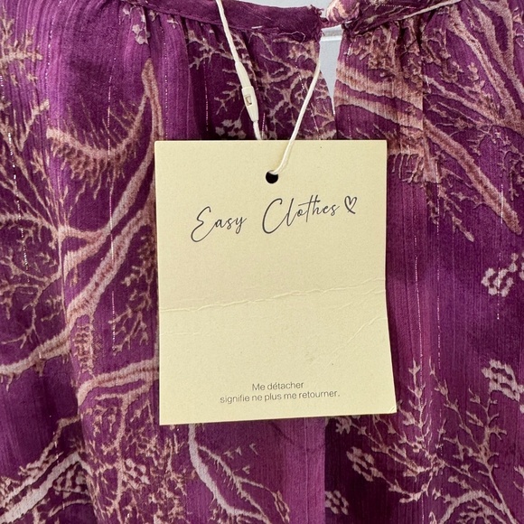 NEW Easy Clothes Purple Long Sleeve Dress S/M - Picture 4 of 9